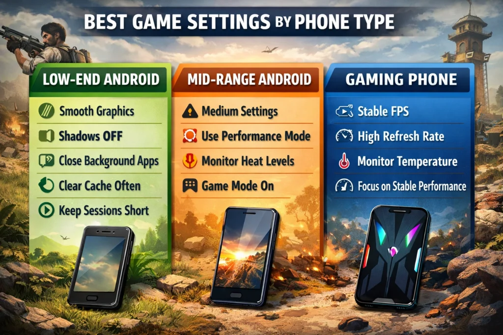 Best setup by phone type