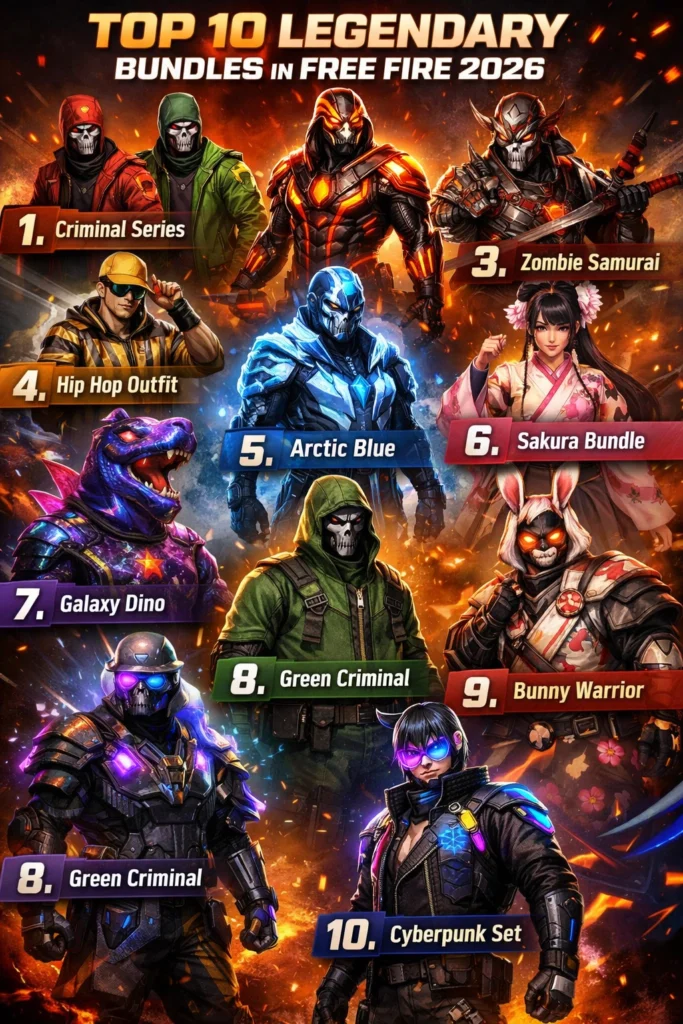 Top 10 Legendary Bundles in Free Fire 2026