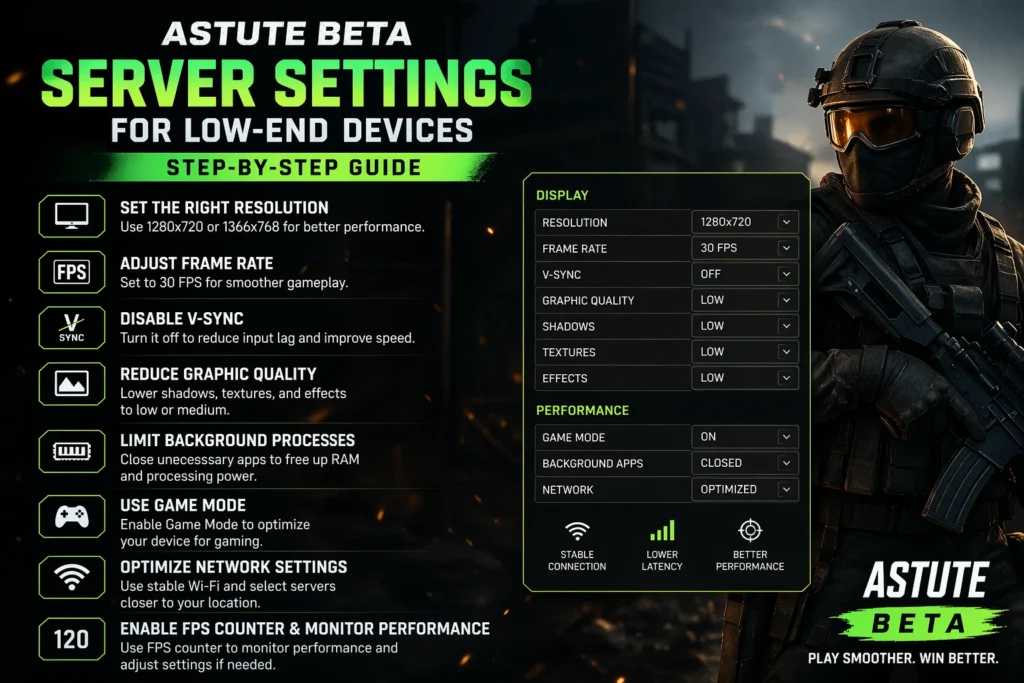 Astute Beta Server Settings for Low-End Devices